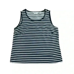Drapers & Damon’s Black & White Striped Sleeveless Blouse Large